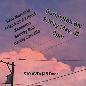 a flyer for a party at the burlington bar