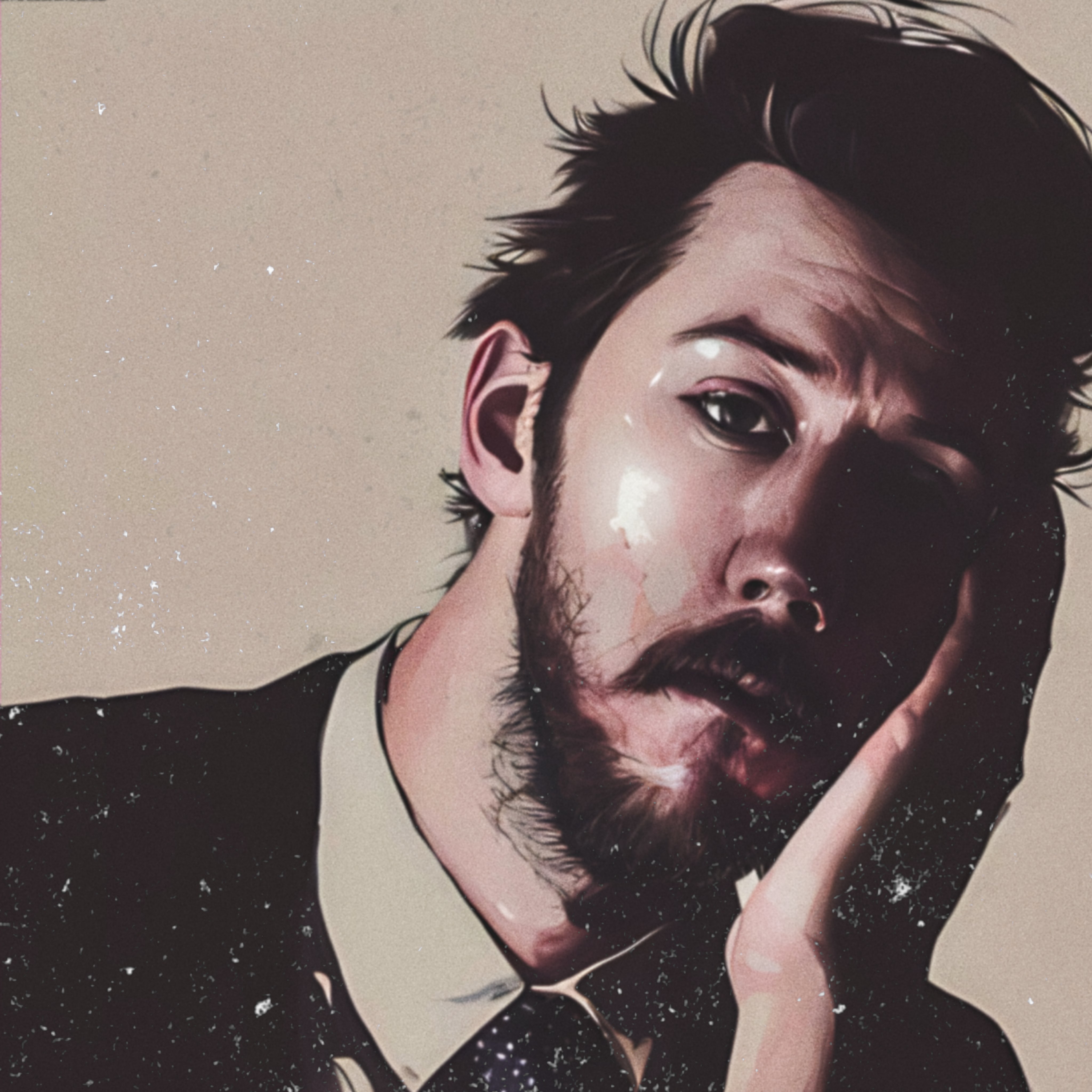 a painting of a man with a beard