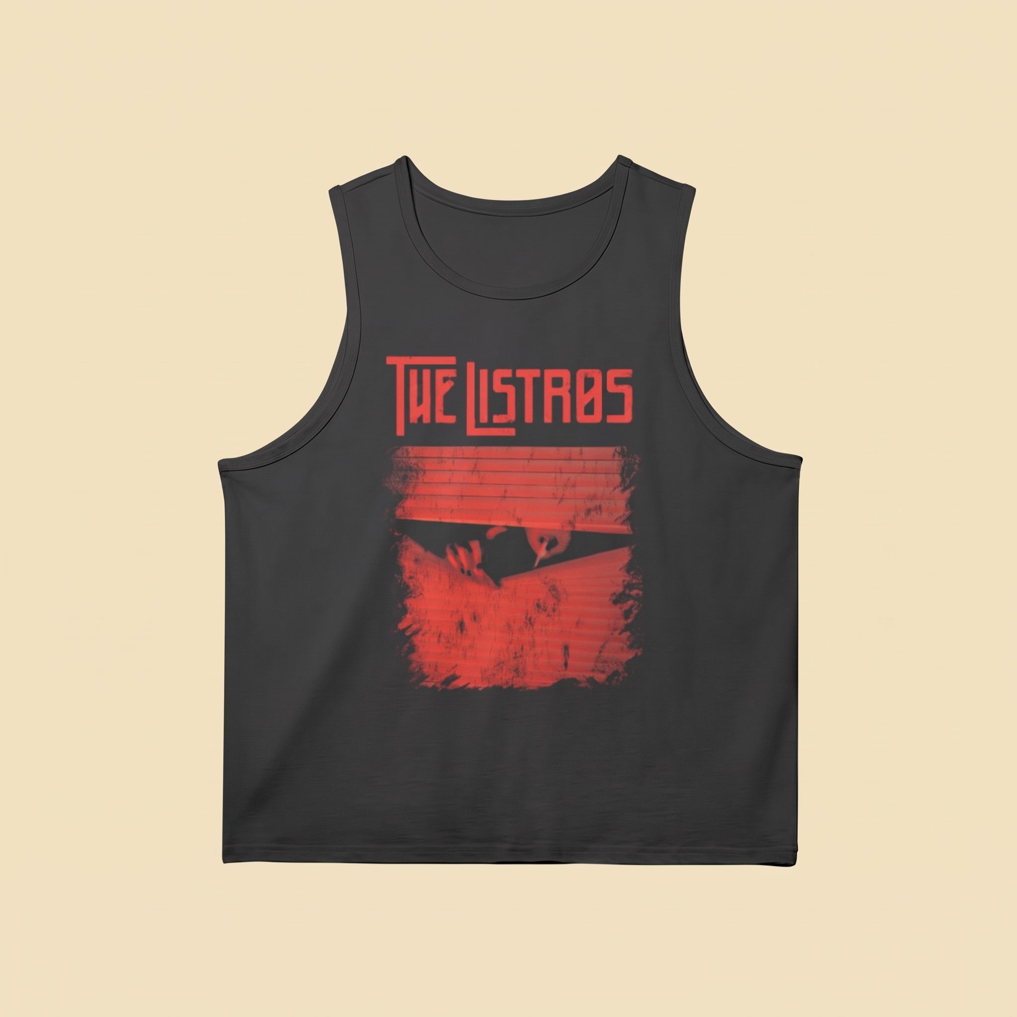a black tank top that says the listas