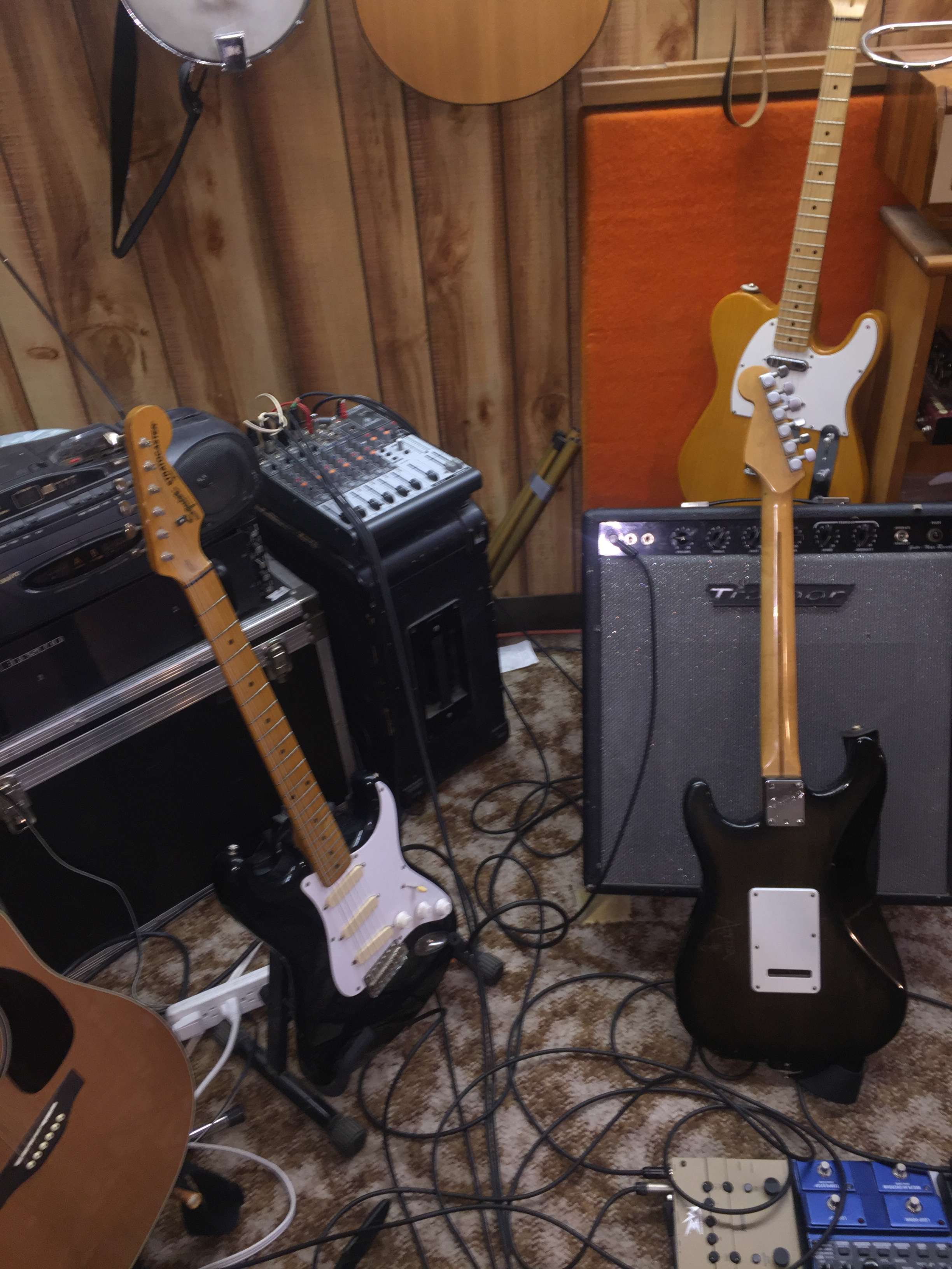 the guitars are black