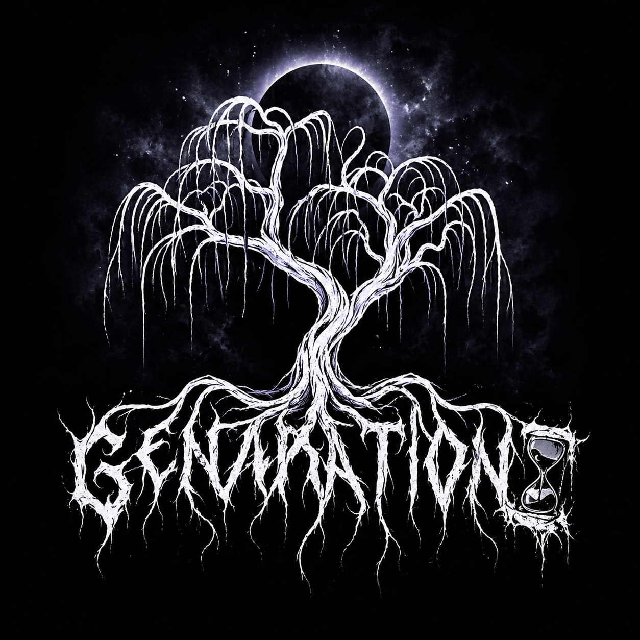 the logo for generation, with a tree in the background