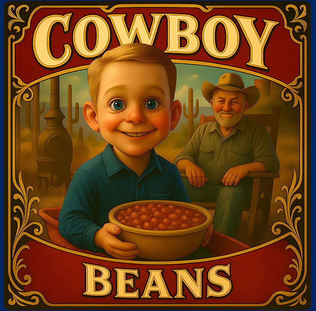 Phillip Snider - Cowboy Beans: cowboy beans is a game with an image of a boy holding a bowl of beans